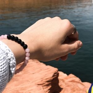 Hand Crafted Rose Quartz Diffuser Bracelet 6mm